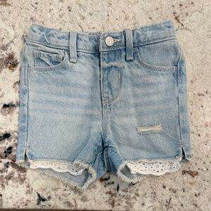Old Navy Light Blue Denim Girls' Shorts with Eyelet Trim